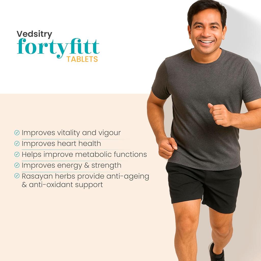 Vedistry Fortyfitt Tablets for Men 40+ | Boost Energy, Stamina, Immunity & Hormonal Balance – 60 Tabs
