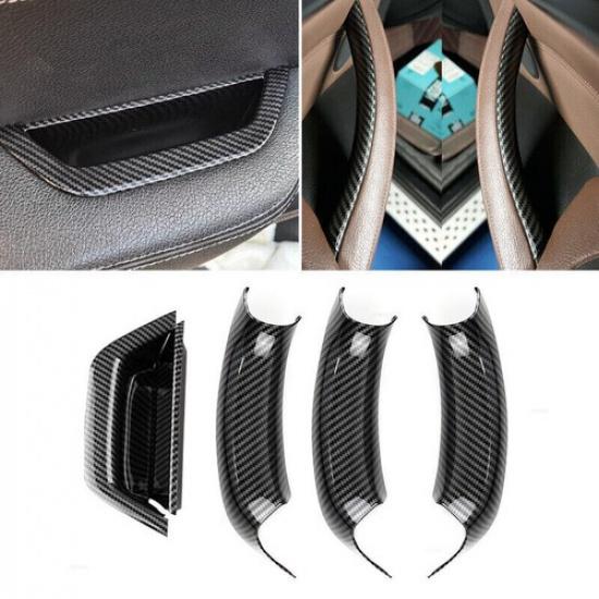 Black/Beige/Carbon Interior Door Handle Cover Pull Trim For BMW X3 X4 F25 F26