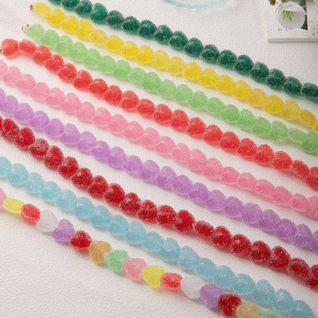 Bunte Harz-Süßigkeiten-Herz-Halskette: Süß, Nischen-Design, Hochwertiger Damenschmuck