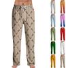 Stripe Pajama Pants Sleepwear Casual Drawstring Elastic Waist Pants Comfy Straight Yoga Loose Trousers