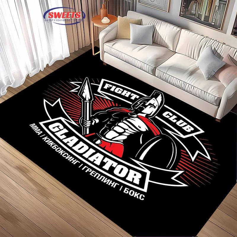 3D HD Printing Spartan Sparta Warrior Logo Carpet for Living Room Bedroom Mat Sofa Doormat Floor Rug Anti-slip Decor Durable Mat
