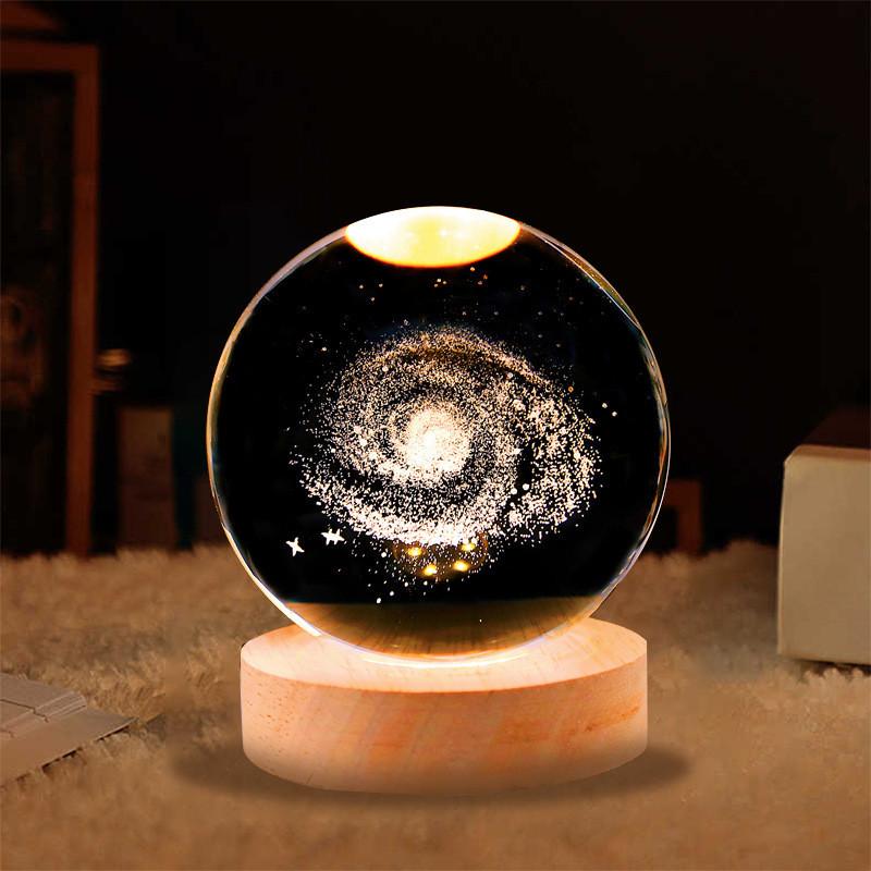Crystal Luminous Global Ball Decoration Star Walk Night Light Usb Direct Insertion