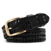 Adjustable Weave Belt Men 3.5cm Width Braided Waist Belt Fashion Woven Leather Belts  Male