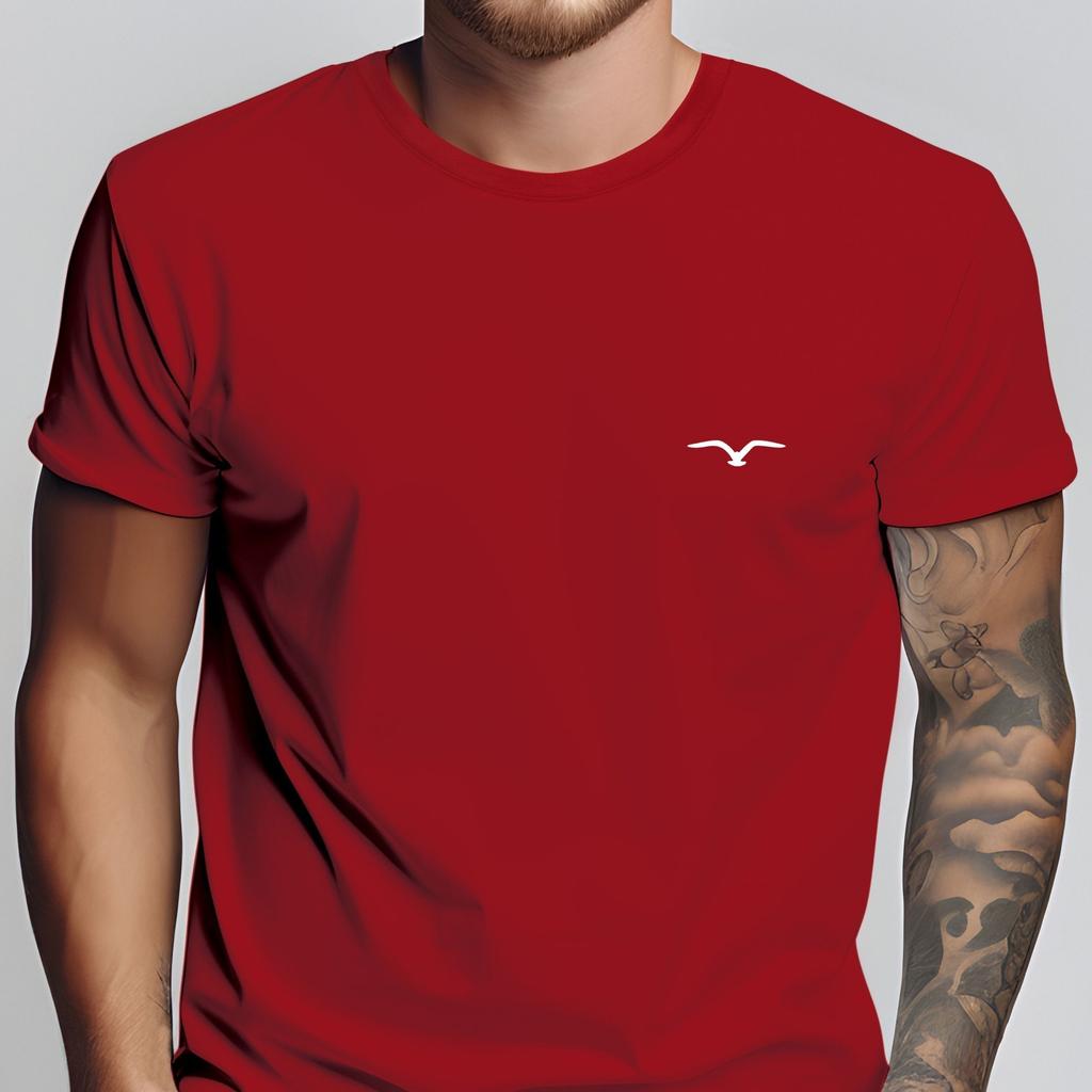100 Pure Cotton Unisexs Casual Loose and Fashionable Bird Pattern Printed Comfortable Short Sleeved Round Neck Tshirt Top