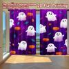 2D FLAT PRINTING 2pcs Curtains (Without Rod) Halloween Ghosts Scene Women Is Day Festival Creative Curtains Polyester Curtains