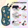 Portable Printed Felt Zipper Eyeglass Case Shockproof Sunglasses Storage Pouch With Carabiner for Daily Travel Outdoor Use
