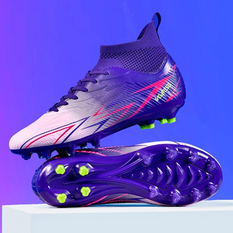 High-Cut Football Cleats Men Women TF Studs Artificial Turf AG Natural Grass Breathable Mesh Upper
