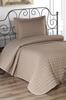 Star Quilted Bedspread Set 2pcs, Coverlet 180x240, Pillowcase 50x70, Single Size, Cappucino