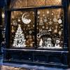 Waterproof Window Stickers 9Pcs Christmas Winter Cling, Snowman Snowflake Tree Static Glass Xmas Party Supplies Sticker, Removable Double-sided Decor
