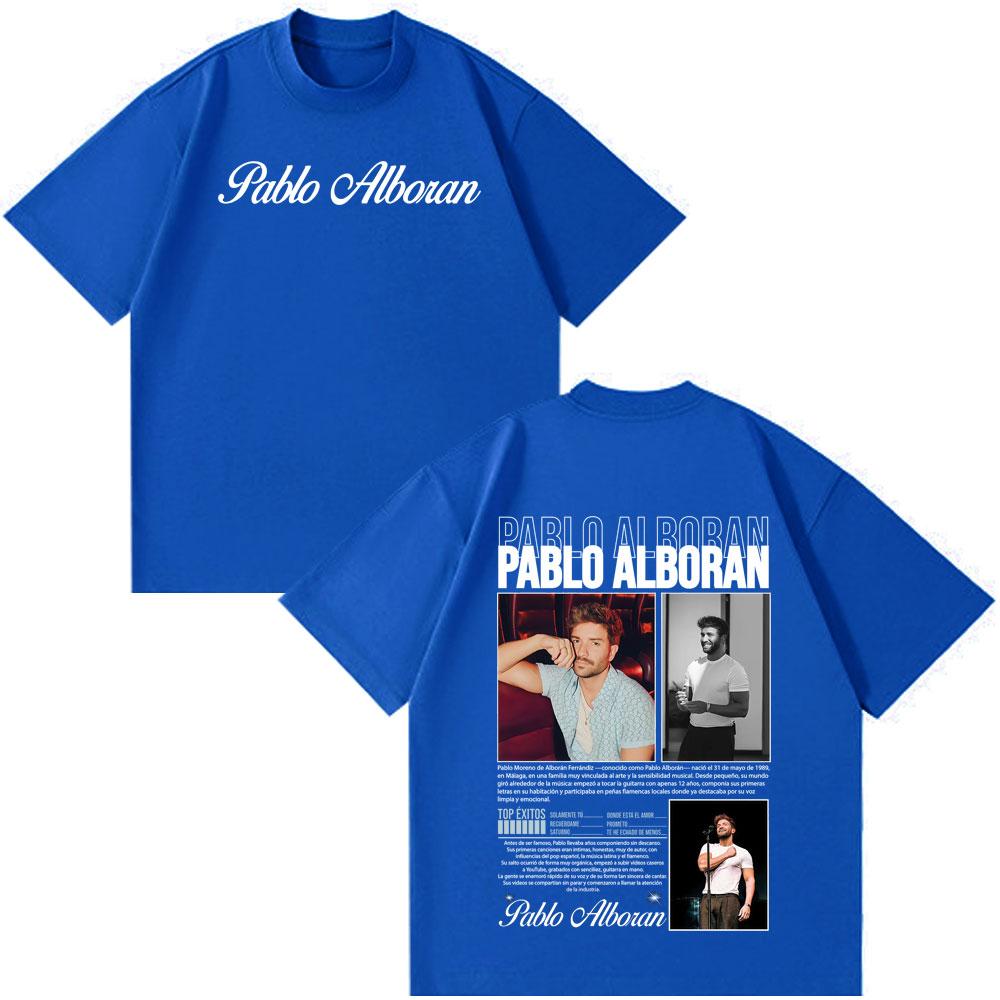 Singer Pablo Alboran Clickbait Album Cover Tshirts Men Clothing Harajuku Hip Hop Street T Shirt Casual Loose Tshirts Fan Gifts