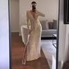 Europa, Amerika Herbst und Winter neues Party-Pailletten-Persönlichkeitskleid INS sexy rückenfreies Kleid