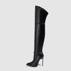 Fashion Eilyken Winter PU Leather Women Over-the-Knee Boots Fashion Pointed ToeThigh High Long Booties Stiletto Heels Shoes