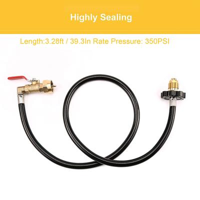 Propane Refill Adapter Hose 39.3in Propane Extension Hose Propane Refill Hose with ON-Off Control