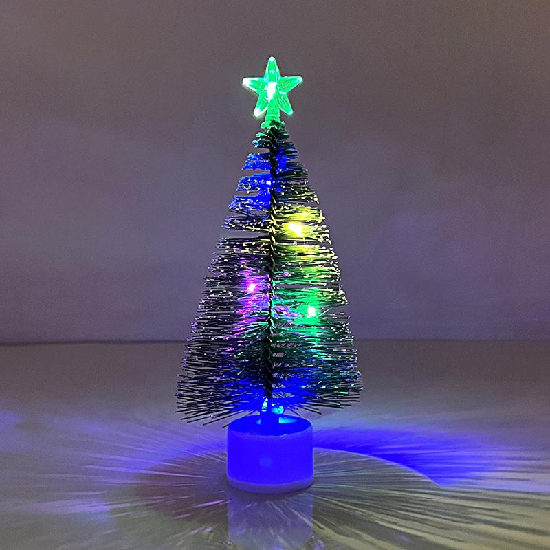 1/3 peças Luminosa Árvore de Natal Mini Enfeites de Mesa Decoração de Natal para Casa Ano Novo Presentes para Festa de Natal Suprimentos