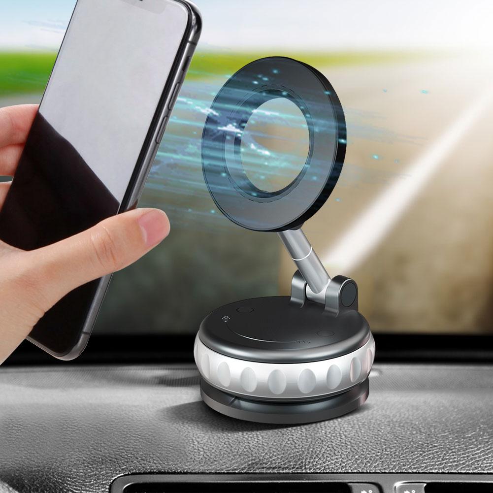 Magnetic Phone Holder 360 Rotation Foldable Phone Stand Detachable Vacuum Phone Bracket for Car Navigation Bracket