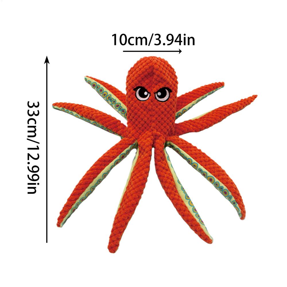 Small Squeaky Dog Toys Octopus Shaped Pet Chewer Indoor Pet Chew Doll For Tug-of-War Teething Training Aggressive Chewers