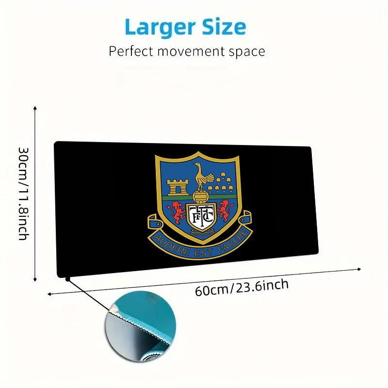 FC Tottenham Hotspur logo Mouse Pad, Large Gaming Desk Mat, Non-slip XXL Mousepad for Laptop & Tablet, Mini PC Playmat with Stitched Edges