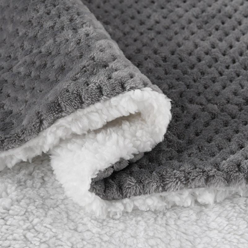 Double-Layer Thickened Pineapple and Coral Fleece Blanket - Lamb Fleece Cover, Perfect Gift