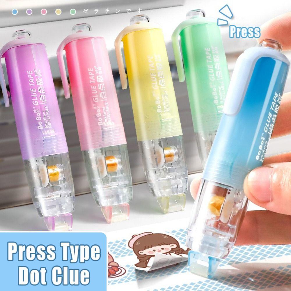 DIY Scrapbooking Dot Glue Press Type Double Sided Adhesive Glue Tape Student Stationery