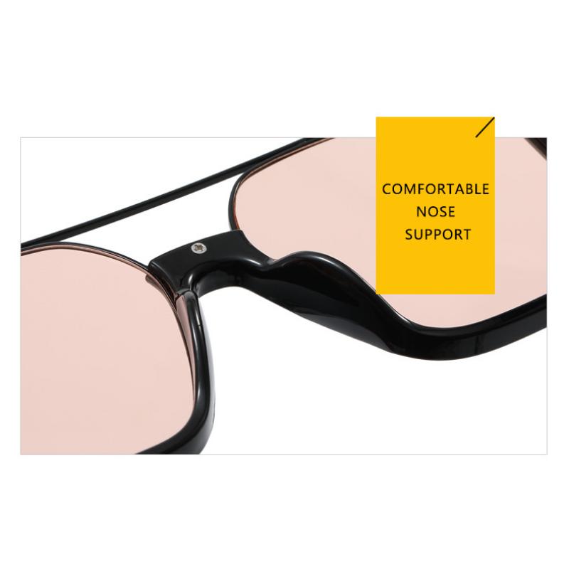 Ladies Double Beam Large Frame Sunglasses New Retro Personality Sun Glasses For Women Uv Protection Half Frame Eyeglasses