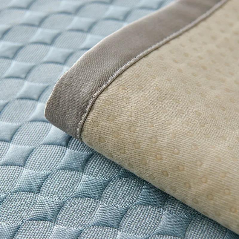 Summer Ice Silk Sofa Cover Non-slip Solid Color Sofa Mat Living Room Universal Corner Couch Slipcovers Armrest Backrest Towel