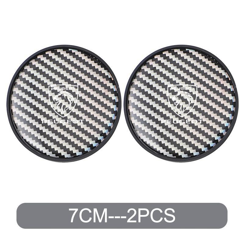 New Styling 2Pc Carbon Fiber Car Coaster Anti-noise Water Cup Pad For Peugeot 208 3008 407 307 206 301 408 5008 308 2008 207 508