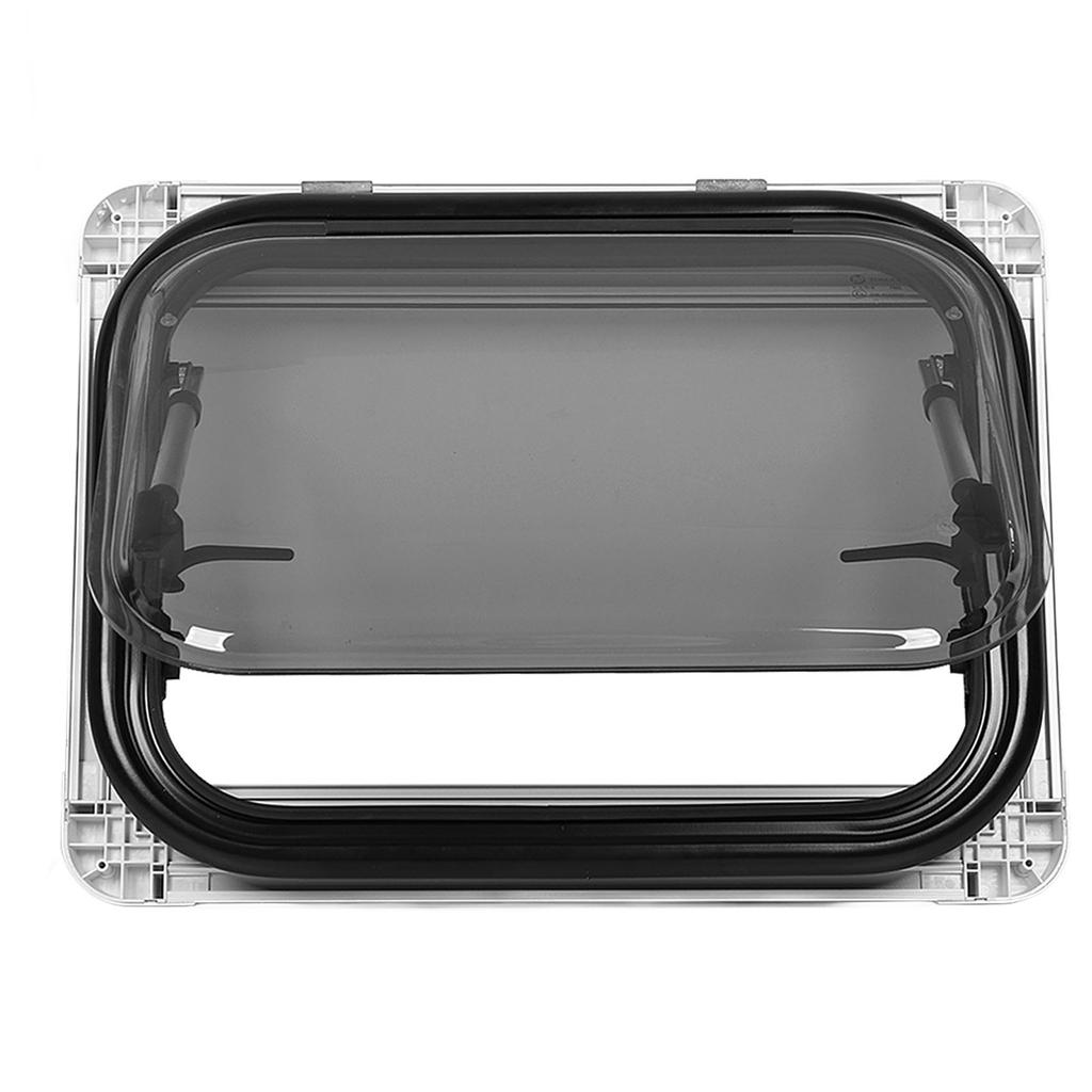 550x400mm RV Push Out Window Rounded Acrylic Insulating Glass Double Layer UV Proof with Insect Net Privacy Curtain for