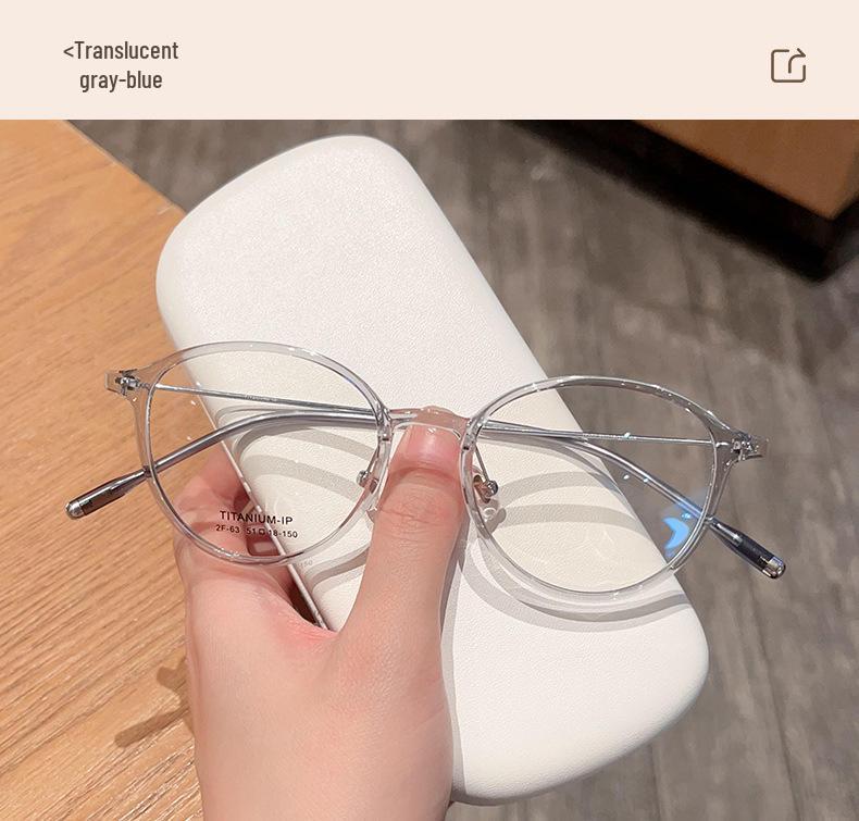 Trendy Retro Titanium Small Round Eyeglass Frame - Ultra-Light & High Prescription Compatible