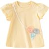 David Bella Girls' Puff Sleeve Short Sleeve T-shirt