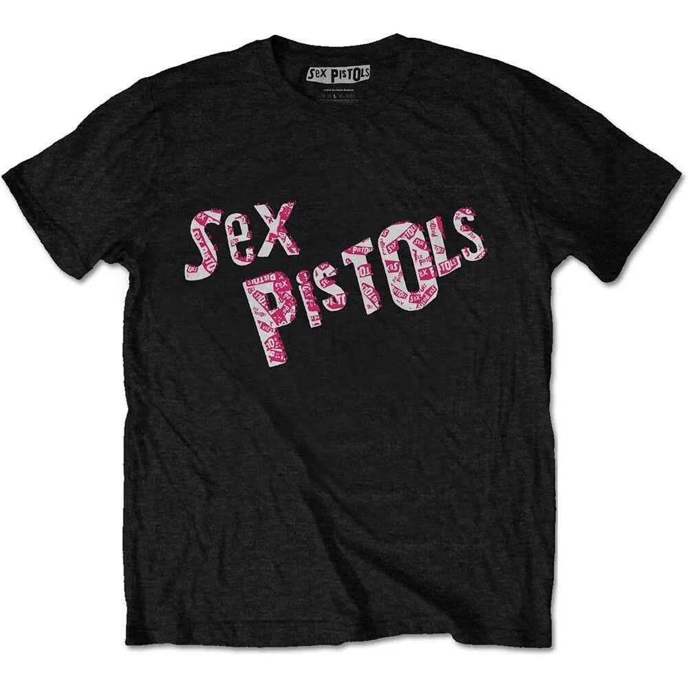 Sex Pistols Multi Logo Official Merchandise 100% Cotton T-shirt Mens Tees Top M/L/XL NEW-