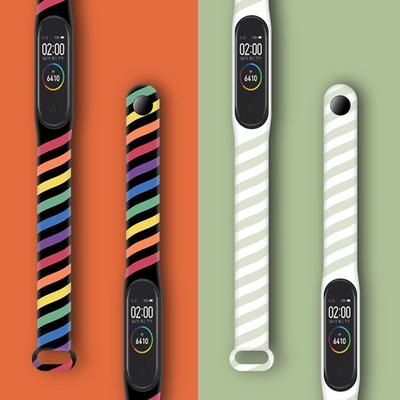 Wrist Strap For Mi Band 6 5 4 3 Strap Silicone Printing Cartoon Blet Pattern Xiao MI 6 5 4 3 Watch Band Bracelet Smart Sports Fitness Wrist