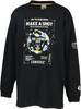 Converse Basketball Long Sleeve Junior Printed Long Sleeve Sweat Quick Black X White Shirt, Shirt, Absorbent, Drying, CB442355L, Kids,