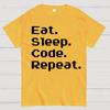 Eat Sleep Code Repeat Cotton Summer Casual Cool Loose T-Shirt