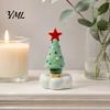 Unique Christmas Gifts for Friends Handmade Glass Tree Ornament with Star Top And Colorful Bead Details, Ornaments Desktop Rotating Figurine