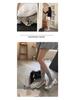 Women's Sheepskin Leather Split-Toe Slip-On Chunky Heel Ballet Flats
