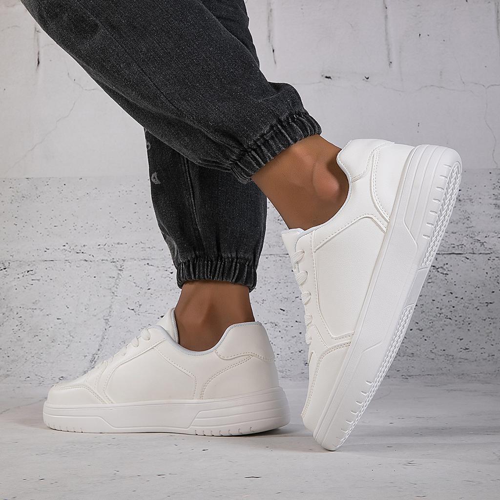 New little white shoes women's solid color sports shoes versatile casual board shoes men