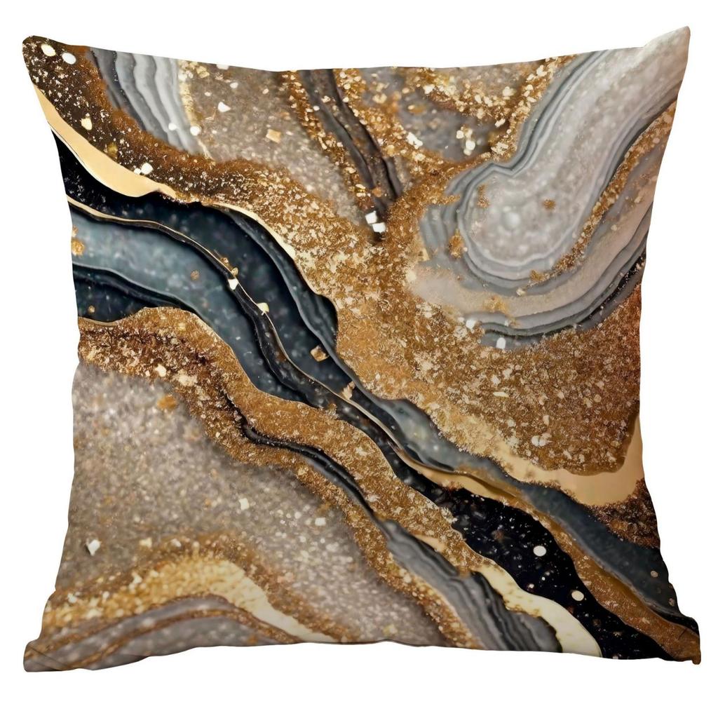 Marble Black Gilt Pillow Home Sofa Cushion Pillow Case Ornament Premium Durable Quality Useful Practical Reliable