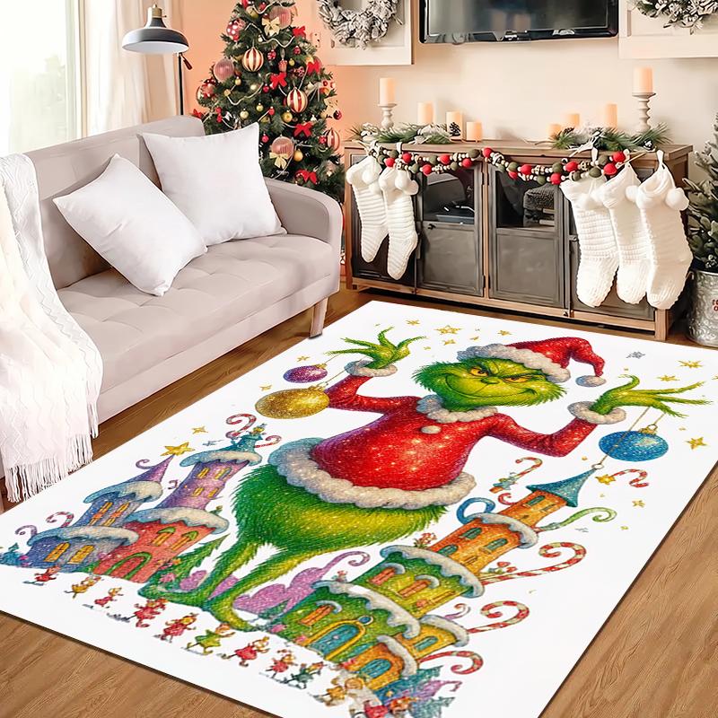 1 szt. Dywanik Grinch - Dekoracja domu Dywan do salonu sypialni Podłoga Dywanik pod krzesło komputerowe