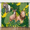 Curtains Tropical Rainforest Animals Lion Giraffe Digital Printing Blackout Curtain Punching