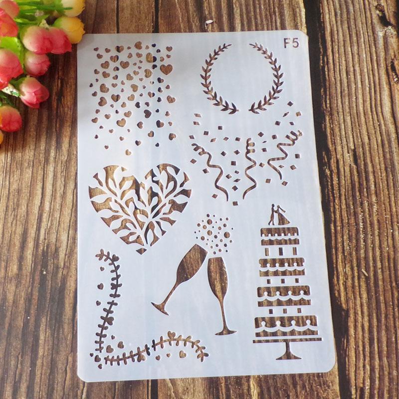 Plantillas de capas de hojas para bricolaje, pintura de pared, álbum de recortes, coloración, relieve, álbum, plantilla de tarjeta decorativa