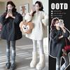2025 Autumn/Winter Maternity Korean Quilted Cotton Jacket Dress
