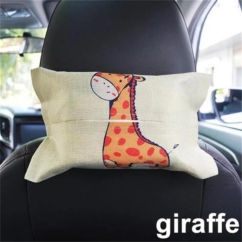Cartoon Car Tissue Box Cover Auto Seat Back Hanging Storage Holder Tissue Box Container Car Visor Towel Napkin Papers Bag Holder