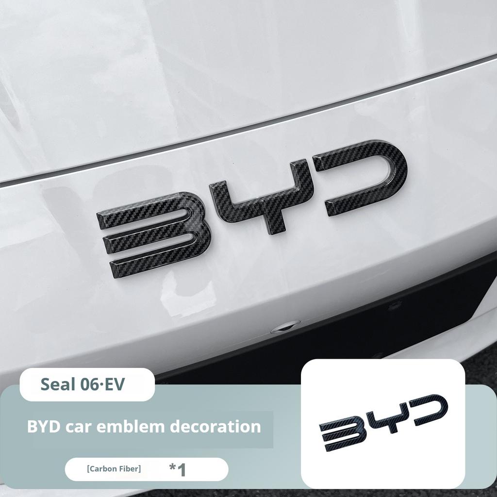 Do BYD Seal 06 DMI Seal 06 EV Modyfikacja Przedniego Godła Samochodu Czarny Wojownik Naklejki na Emblemat Samochodu Stylizacje Logo z Włókna Węglowego