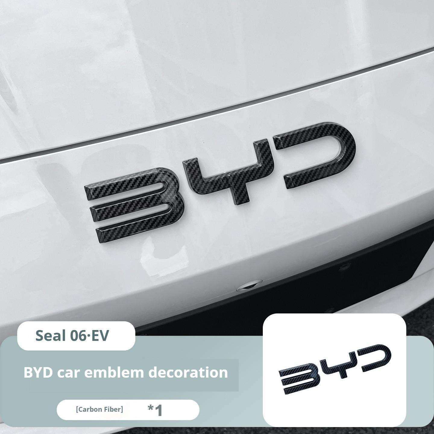 

For BYD Seal 06 DMI Seal 06 EV Car Front Emblem Modification Black Warrior Car Badge Covering Styles Carbon Fiber Logo
