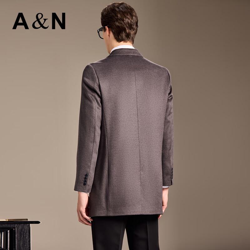 Men's Mid-Length Wool & Silk Blend Overcoat