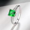 POMOiii Four Prong Square Zircon Ring Jewelry Wedding Party Gift