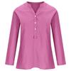 Camicia da donna taglie forti Camicetta estiva a rete ampia Tasche in camicetta di lino in cotone
