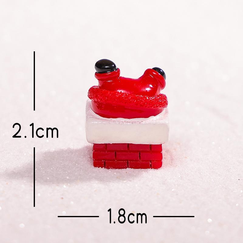 

Рождественское украшение в виде подарочной коробки Санта-Клауса, декоративная маленькая фигурка из полирезины с пейзажем снежного поля Drill a hole