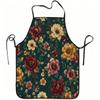 1pc Vintage Floral Flower Print Apron, Durable And Easy To Clean, Adjustable Waistband, Polyester Material, for Kitchen Cooking, Gardening, Orchard Pi
