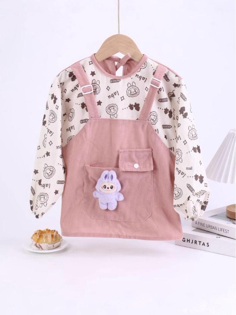 Baby Waterproof Cartoon Smock Bib for Spring/Autumn - Stain and Dirt Resistant